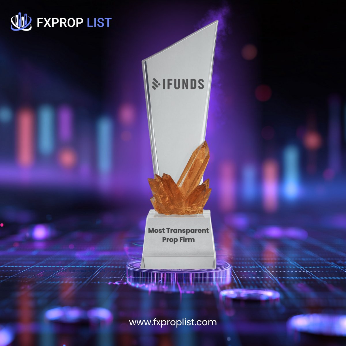fxproplistcom's tweet photo. 🏆 Award Winner Spotlight!
iFunds is recognised as Most Transparent Prop Firm in the Forex Prop Reviews Awards - a big win for clarity and trader-first values. 🚀🔥
#iFunds #PropTradingAwards https://t.co/tkncnUl2kX