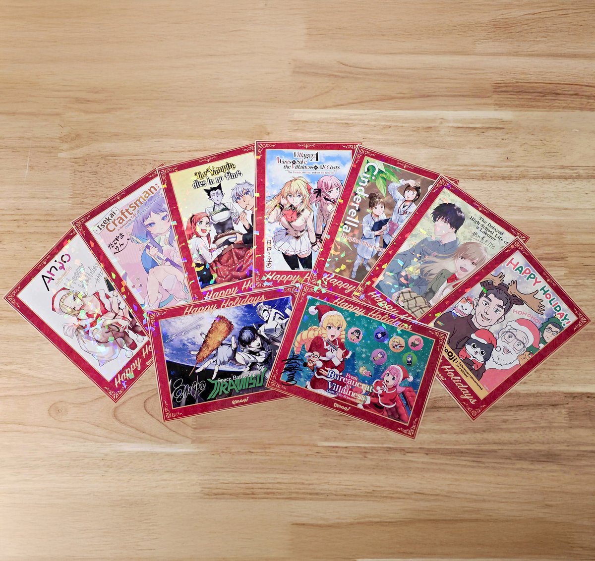 emaqi_official's tweet photo. 🎁 Manga Author Autograph Giveaway!

300 fans will win a 9-card postcard holiday set: 

8 cards feature autographs from manga creators, and 1 special card has a newly drawn Neko oji illustration. Plus, 5 winners will receive a rare card hand-signed by Yajima, the creator of Neko oji!

■How to enter:
1. Follow @emaqi_official  
2. Repost this post  
Winners will be contacted via DM from @emaqi_official.

Deadline: Dec 15  
Open to U.S. residents age 18+.