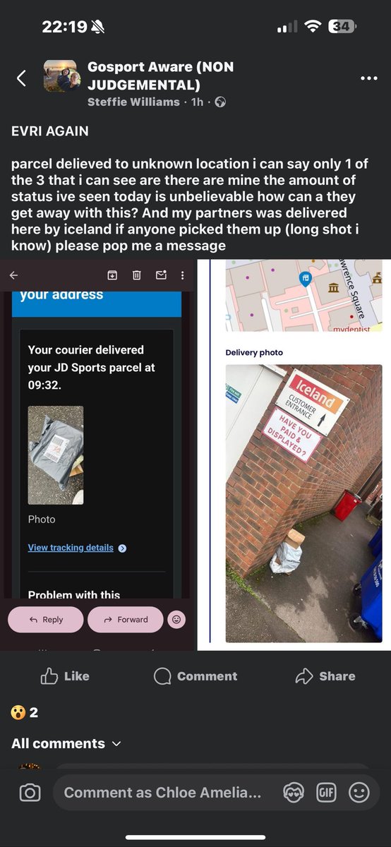 ___chloea's tweet image. “Where’s my parcel?” Still no update on mine since 3rd December and these posts all over fb yesterday on local page, nice 🥲 #evri #missingparcel #deliveries @SharkHomeUK