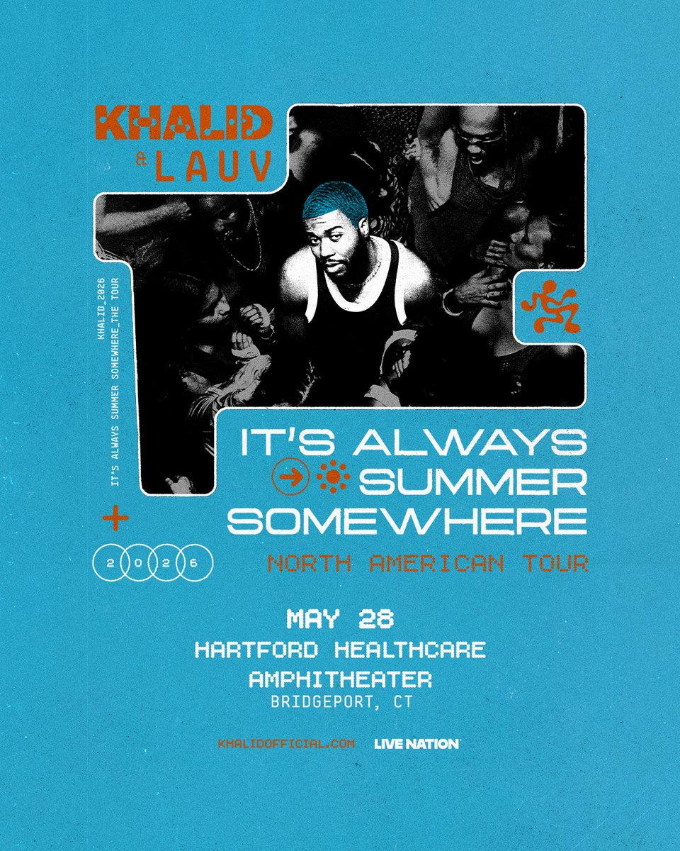 🚨 JUST ANNOUNCED 🚨
<a href="/thegreatkhalid/">Khalid</a> Khalid &amp; Lauv
📍 Bridgeport, CT
📆 May 28, 2026
🎟️ On Sale Friday at 10AM
🔥 Win BEFORE you can buy with @KidFresh937 on @Hot937!