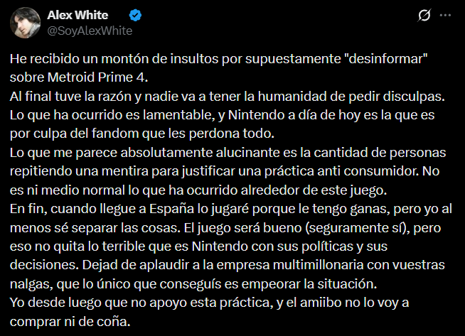 Me encanta la capacidad que tiene la gente de 'hablar, alzar la voz y denunciar' cuando ni siquiera han comprado el producto y menos lo han jugado.
Bro. no lo compres mejor y ortito cerrado.