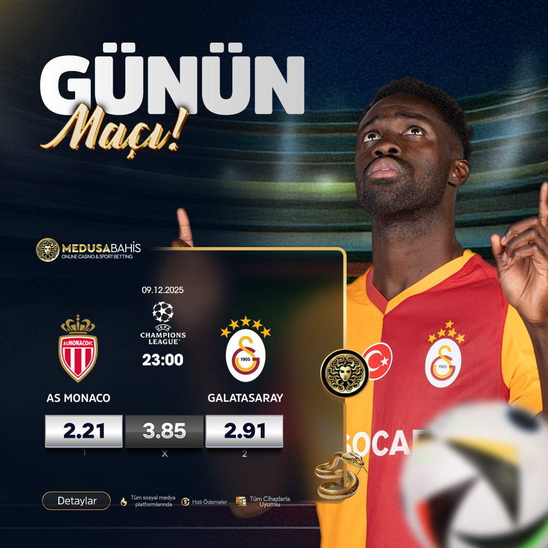 Bahisen_'s tweet photo. ⚡ Bahisen

🎯 GÜNÜN MAÇI:
⚽ AS Monaco 🆚 Galatasaray | 23:00 | UEFA Champions League
Bahisen’de futbol gecesi zirve yapıyor! ⚽🔥
👉 https://t.co/AzJM18aOg0
#Bahisen #UCL #Galatasaray #Monaco https://t.co/WBS6aOGr41