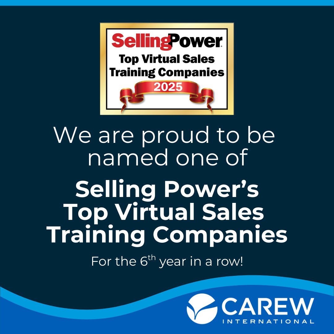 Carew International has been named one of Selling Power's Top Virtual Sales Training Companies for 2025.

Read the full release, and see why we were selected: hubs.ly/Q03XsnHk0