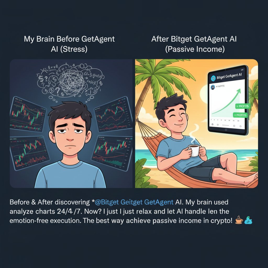 MyoChue14373's tweet photo. "Before & After discovering Bitget GetAgent AI. My brain used to analyze charts 24/7. Now? I just relax and let the AI handle the emotion-free execution. ☕🏖️ The best way to achieve passive income in crypto!
@Bitget #BitgetGetAgent #AICopyTrading #PassiveIncome https://t.co/CKvdDXzgyI
