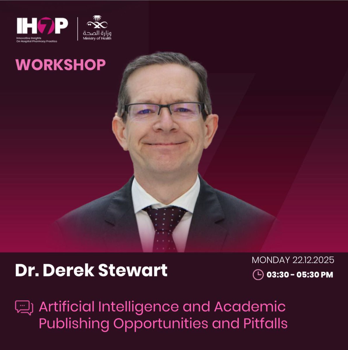 Unlock your leadership potential at #IHOP7 Workshops!

📌Dr. Derek Stewart
Artificial Intelligence and Academic Publishing Opportunities and Pitfalls

Limited seats. Reserve your spot now through IHOP App!
2u.pw/KGMbcX
