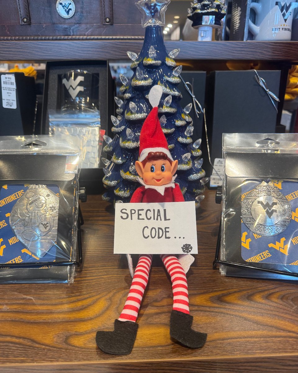 Our elf Mountie has a special gift for you...👀🎁 Pop in our store today and find our elf holding the magical discount code and mention it at checkout! ✨