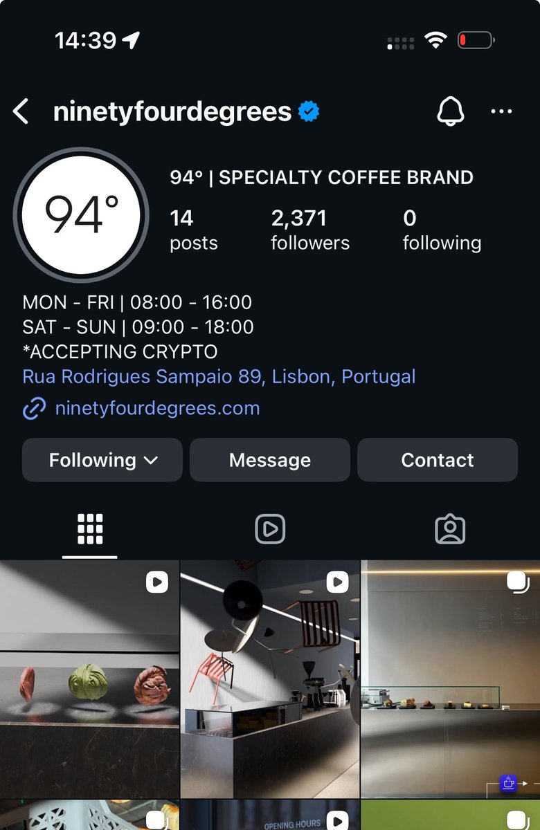 Stopped by 94° today to buy coffee with <a href="/WalletConnect/">WalletConnect</a> Pay!

If you’re in Lisbon, love amazing coffee and want to use your crypto IRL this is the place to head!

Excited for our first Lisbon merchant to be live!