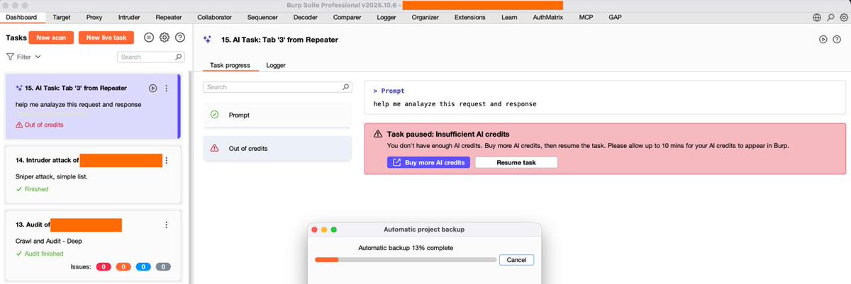 hansiphacker's tweet photo. @Burp_Suite i got my Burp Professional, but i did'nt got the 10.000 free Burp AI credits. Please tell me why @Burp_Suite . it's a scam? https://t.co/zWNKCceS9N