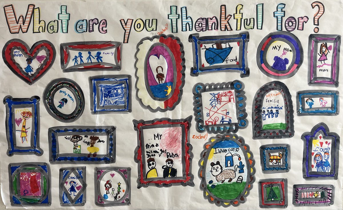EMKArtists's tweet photo. Second grade artists recently worked together to complete this “Gallery of Gratitude”, focusing all that they have to be thankful for. 🙏🏼

#EMKartists #EastWindsorRegionalSchools #studentart https://t.co/AU58yO8lW6