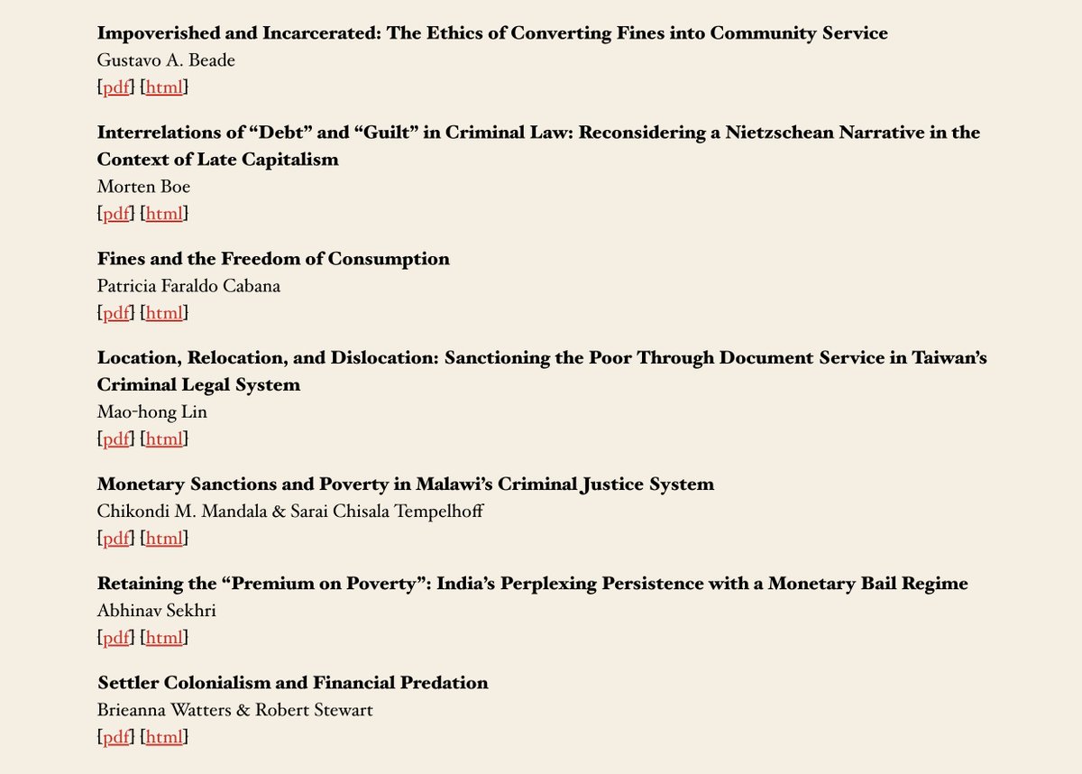 ModCrimLRev's tweet image. Just Published!  

Modern Criminal Law Review, Issue 2:1 (2025):

BETWEEN MODERN DEBTORS' PRISON &amp;amp; MODERN PEONAGE: Economic &amp;amp; Poverty Sanctions in Global Perspective

Read: crimlrev.net/2025/12/06/mod…

Watch &amp;amp; Listen: youtube.com/@ModCrimLRev 

Explore: crimlrev.net
