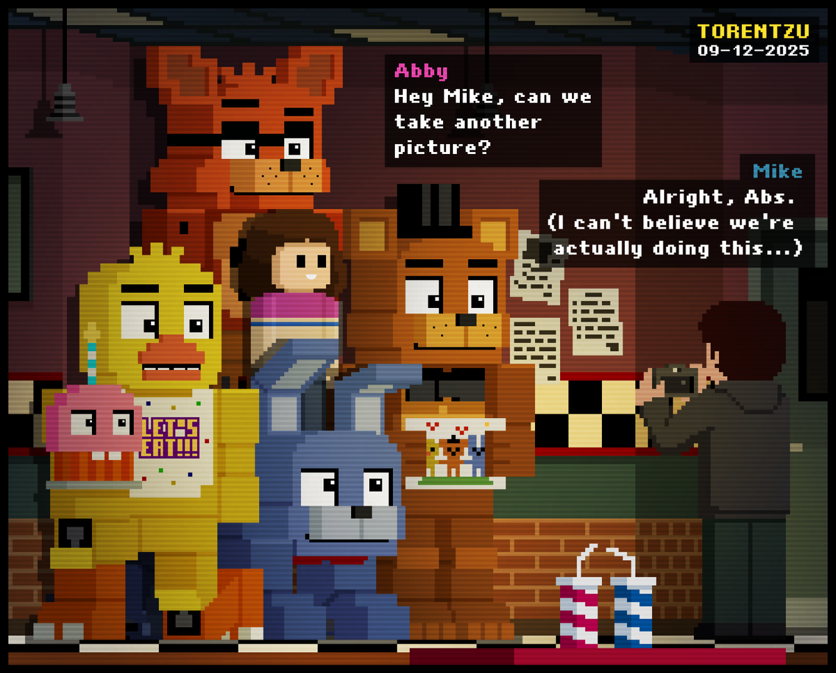 _torentzu_'s tweet image. FNAF Movie - Crew Pic (ibisPaint X) #FNAF #FNAFMovie #fnafart #fivenightsatfreddys