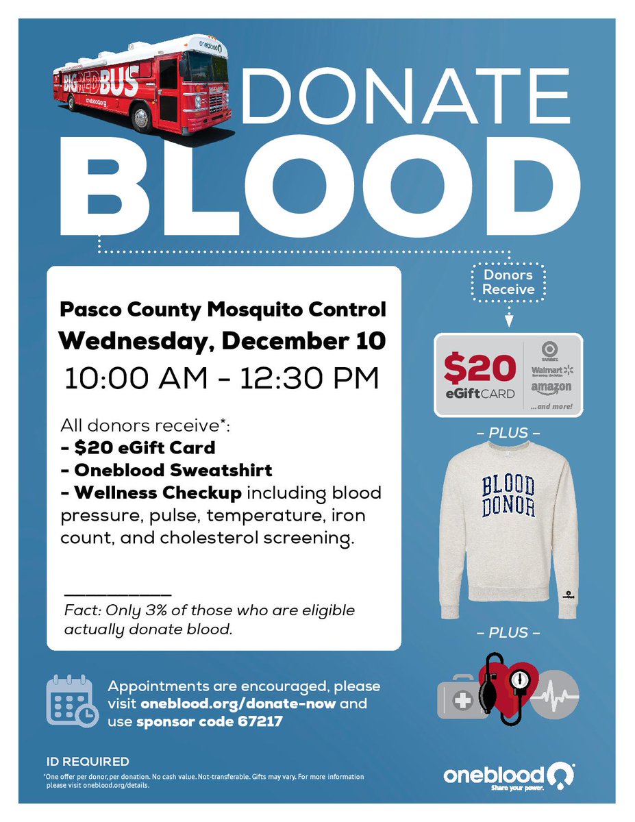 PascoMosquito's tweet photo. #PCMCD Blood Drive is TOMORROW! If youโre able, please consider donating โ every pint can help save lives.
Toys for Tots Pickup is this Thursday, 12/11
If you havenโt dropped off your toy donation yet, thereโs still time to help make a childโs holiday.๐ https://t.co/h15jKOp57f