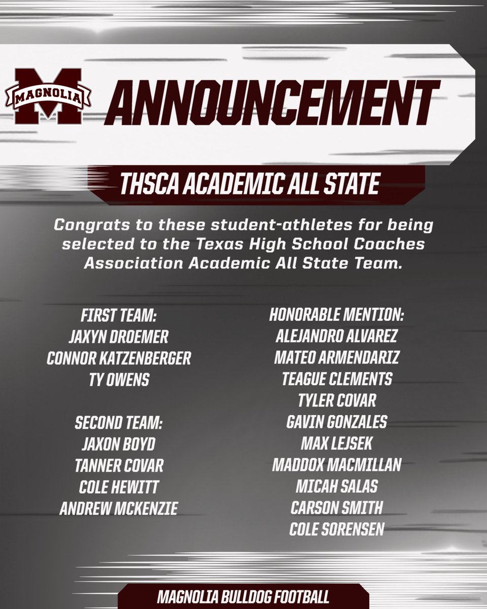 DogFootball's tweet image. Very proud of these kids for earning these honor's.  They are the definition of STUDENT-Athlete!  17 Academic All States and 51 Academic All Districts!!!  Go Dogs!!!  @MagISDAthletics @MagnoliaHighTX