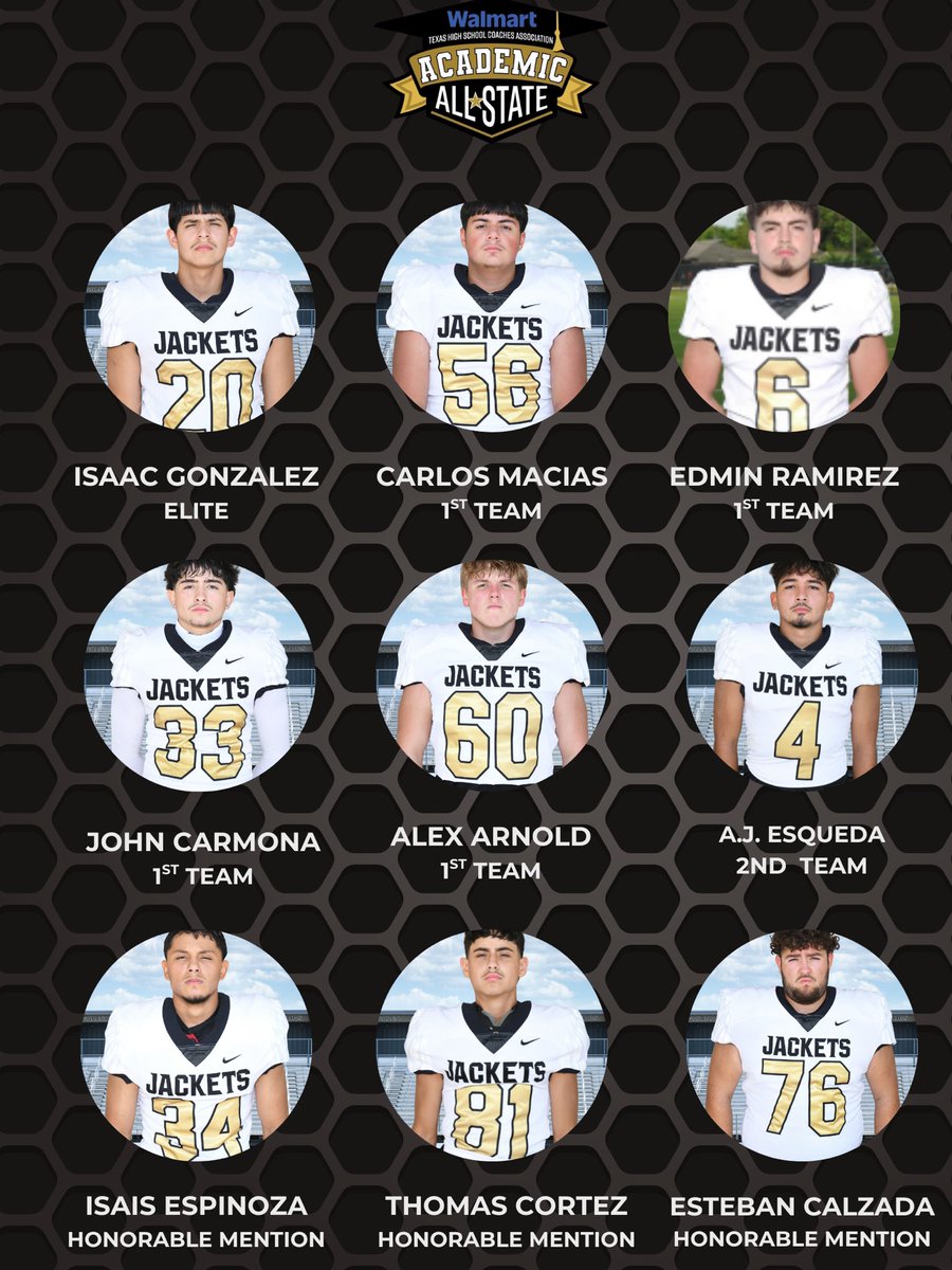 GPHS_Athletics's tweet image. Congratulations to our Academic All State recipients for 2025 Football Season! 🐝 🏈@GalenaParkISD @GPHS_GPISD @KaeWalker2
