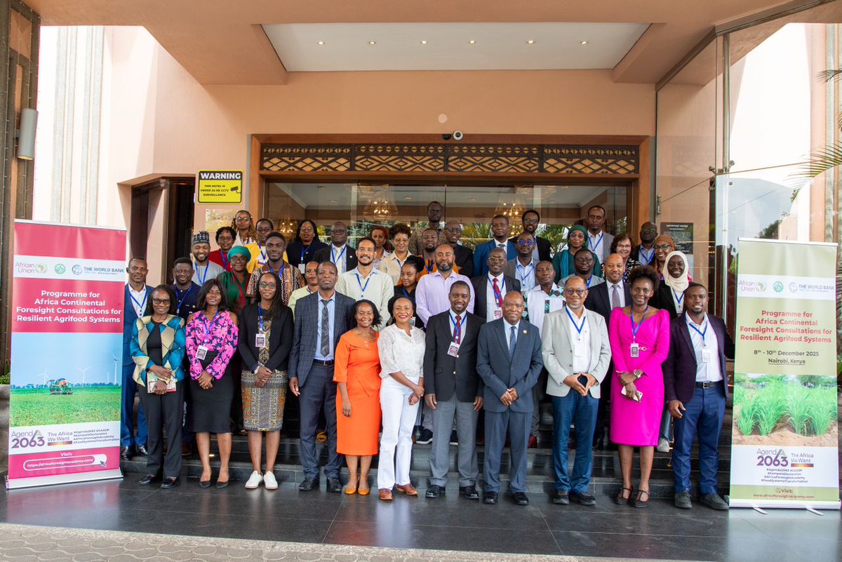 _AfricanUnion's tweet photo. Addressing the ongoing Continental Foresight consultation workshop for Agri-Food Systems in Nairobi, H.E. @MosesVilakati, Commissioner for Agriculture, Rural Development and Blue Economy @AU_DARBE said “Foresight is now a strategic AU priority to anticipate risks, guide investments & protect vulnerable populations amid climate shocks, and geopolitical tensions. It’s essential for achieving Agenda 2063 and CAADP Kampala Declaration on transforming Africa’s agrifood systems”. #ResilientAfrica #Agenda2063
 
Commissioner Vilakati highlighted the key policy directions for Africa’s agrifood foresight:
•⁠  ⁠Institutionalizing foresight in AU, RECs & national systems
•⁠  ⁠Integrating it within the CAADP, climate & food policies
•⁠  ⁠Strengthening data & capacities
•⁠  ⁠Elevating  community, youth & gender voices
•⁠  ⁠Linking foresight to financing & accountability

More information@  
 https://t.co/u5Ix2JFiqX