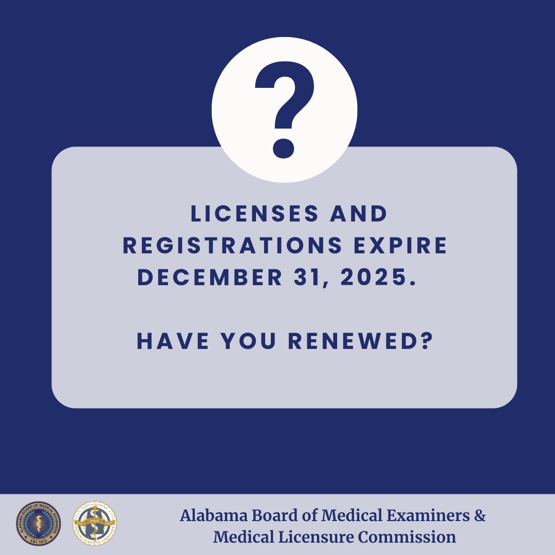AL Board of Med Examiners & Licensure Commission tweet media