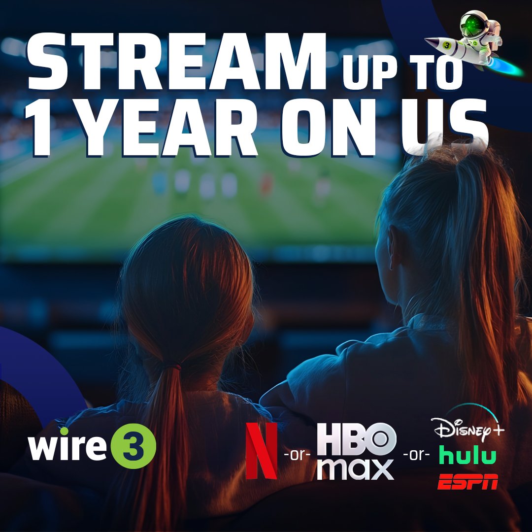 📺 𝗣𝗿𝗲𝗺𝗶𝘂𝗺 𝗦𝘁𝗿𝗲𝗮𝗺𝗶𝗻𝗴​ 📺

Enjoy up to one year of streaming on Wire 3 when you sign up for our fiber internet! Level up your entertainment with Wire 3.​

hubs.ly/Q03XsDK30