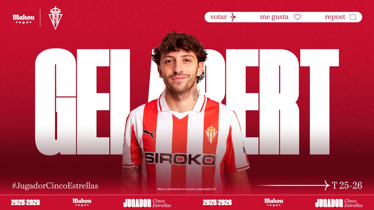 RT o MG si crees que <a href="/CesarGelabert10/">César Gelabert</a> ha sido el #JugadorCincoEstrellas del <a href="/RealSporting/">Real Sporting</a> en noviembre. (5/6)