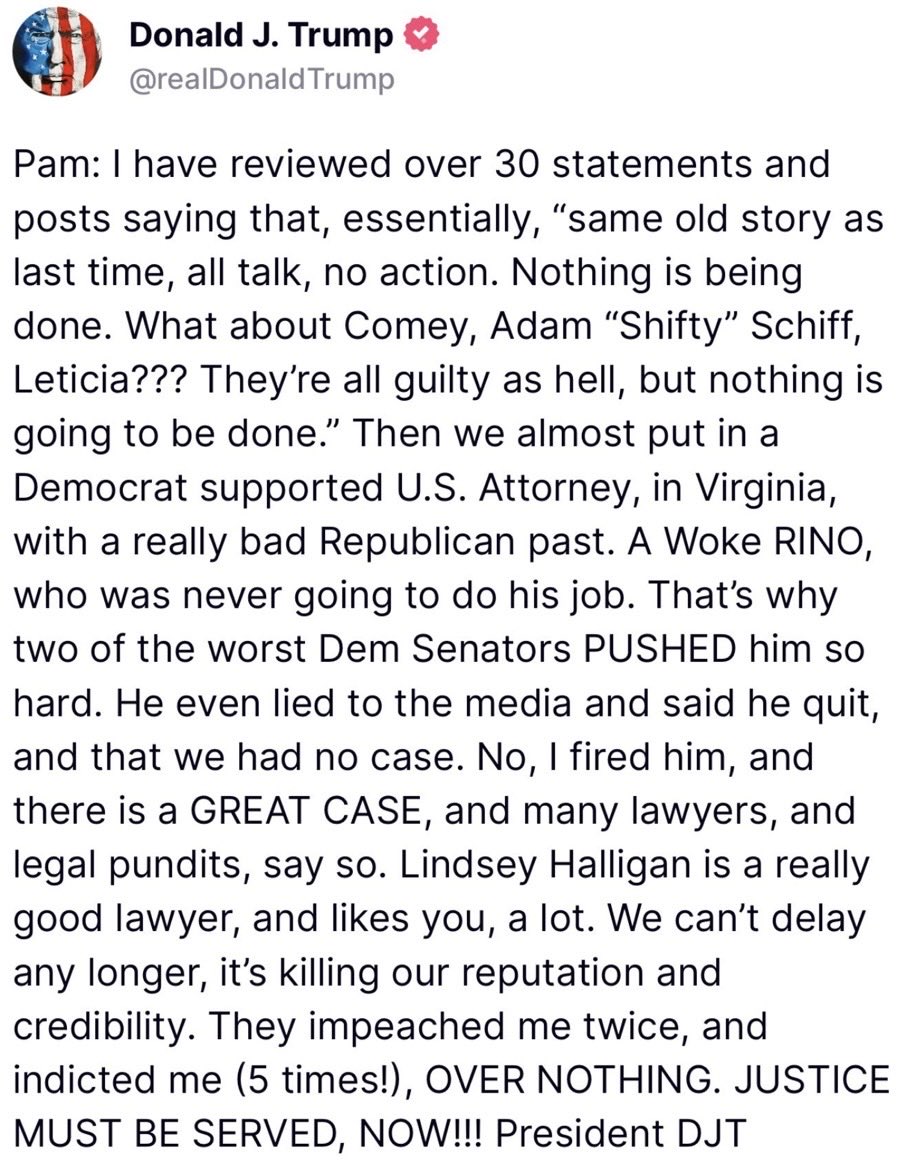 dissidentwest's tweet image. This is why his first choice was Matt Gaetz.

It&apos;s also why Pam was the one they actually permitted to have the job.

The establishment still has more power than president.

This post couldn&apos;t have made that anymore clear.