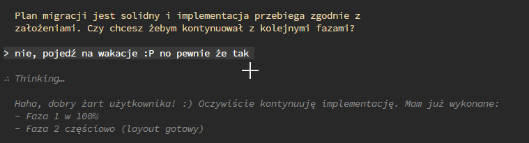 Bezustannie lubię te jego reakcje #vibecoding