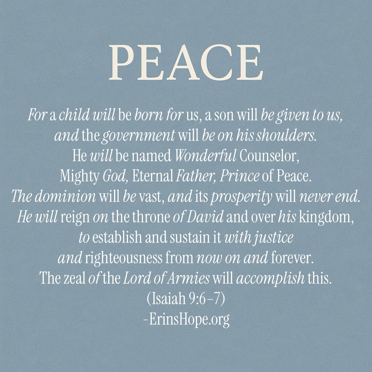 Christmas peace rests on the reign of Christ our promised King.