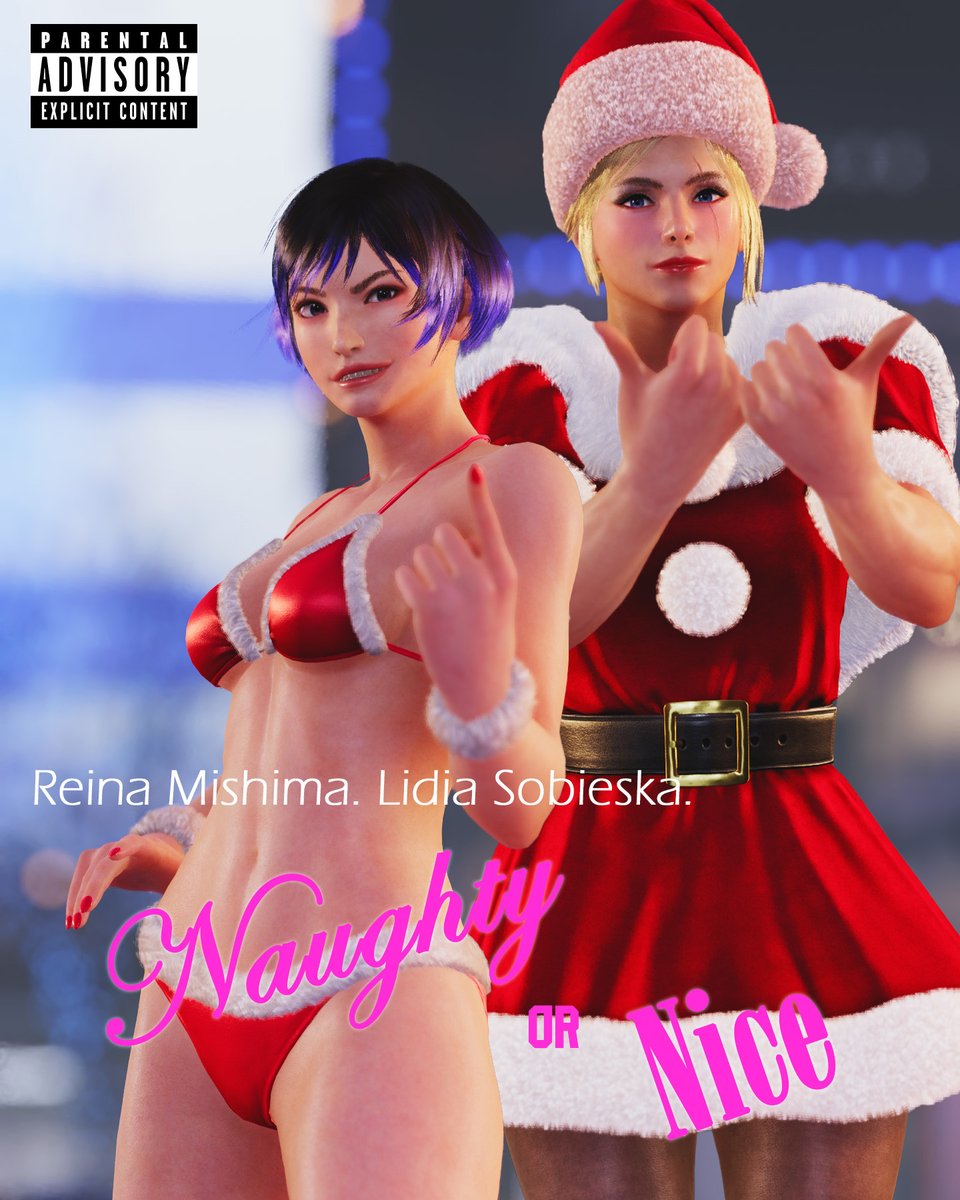 TheBim's tweet image. Some people like playing @TEKKEN because they like competition. I play it for the photo mode.

This is #ReinaMishima and #LidiaSobieska dropping a Christmas rap album 🎤 #TEKKEN8