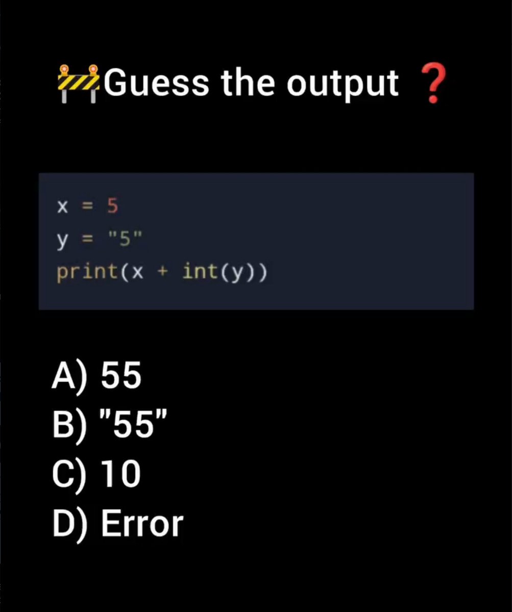 Python_Dv's tweet image. Comment below the output! 😃👇