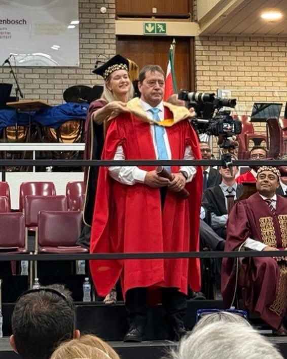 Congratulations, Dr Colin Deiner!🎓

Today, Stellenbosch University conferred an Honorary Doctorate in Engineering on Colin Deiner in recognition of his remarkable four decades of service in disaster management – from wildfire innovation to major rescue operations that have saved