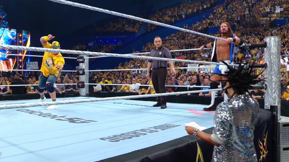 WrestlePurists's tweet image. John Cena says he felt bad for not telling anyone in WWE ahead of time about his introduction for AJ Styles at Crown Jewel:

“I just wanted to do something nice for my guy. I didn't even show Alicia [Taylor] until I handed her the paper… I went about it the wrong way. I went…