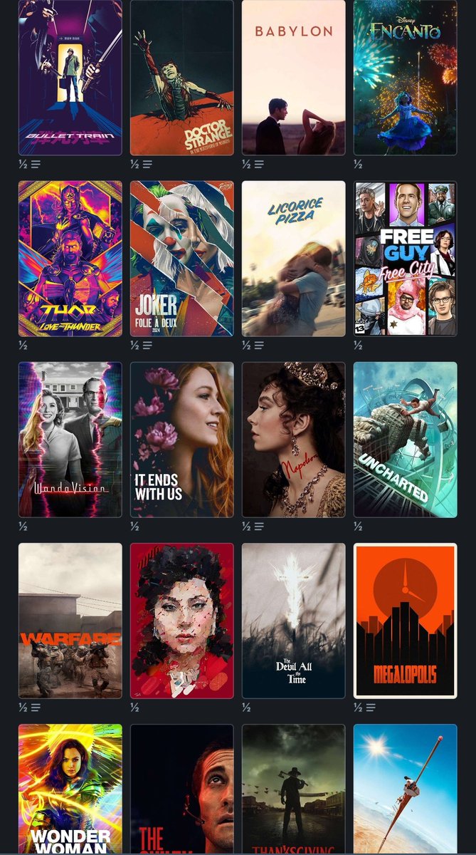 alguns filmes com meia estrela no letterboxd