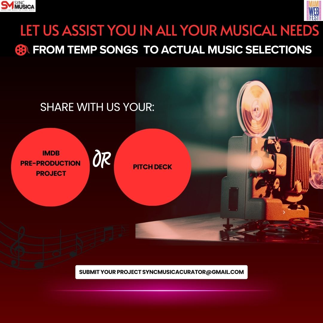 Exiting news Film creator !🎬 
we are here to assit you in all your musical needs 🎵
Get Sync ready with us.
#SyncMusica #film #filmcreators #artists #composers #producers #Independentfilmmakers  #Syncplacement #musiclicensing ##SyncOpportunities #OrginalMusi #indiefilmmakers