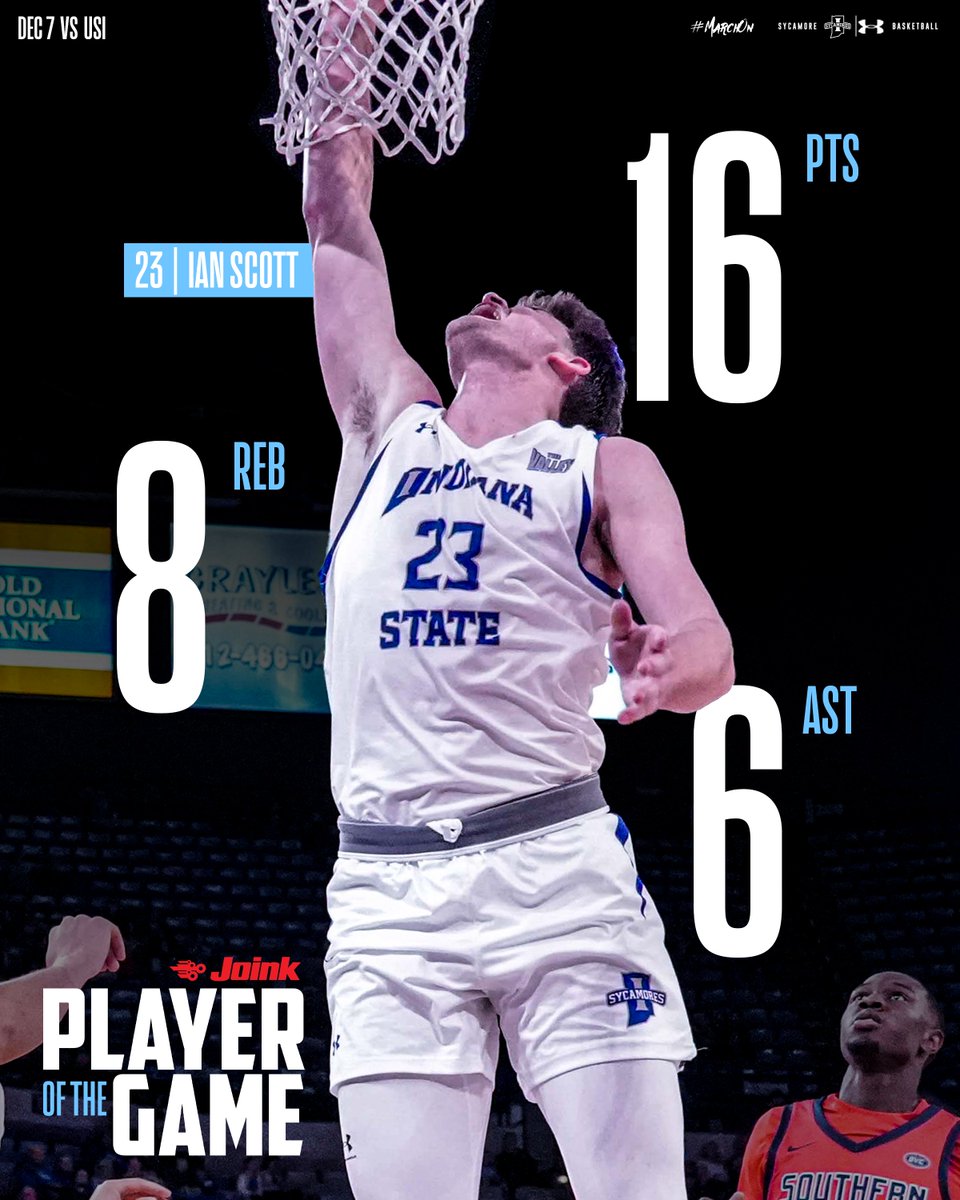 He stuffed the stat sheet, earning the Joink Player of the Game from Sunday's game 💪

<a href="/ian_scott4/">Ian Scott</a> finished 7-for-10 in the game, now shooting 68% on the season.

#MarchOn