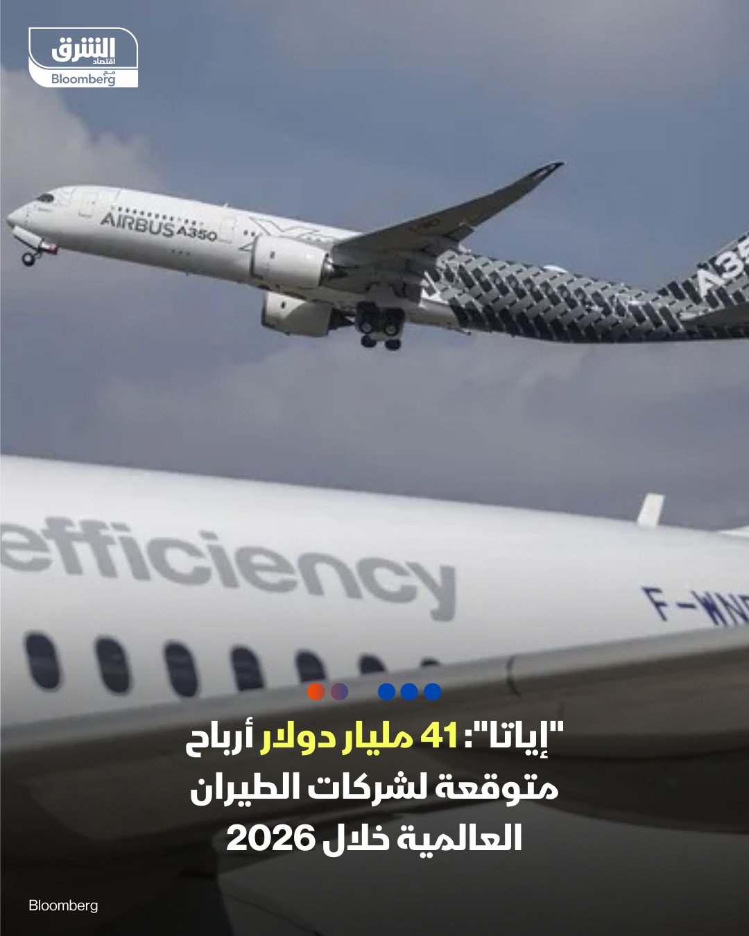 الاتحاد الدولي للنقل الجوي "إياتا" يتوقع تحقيق شركات الطيران العالمية أرباحاً إجمالية بـ 41 مليار دولار العام المقبل. الاتحاد رجح أن تبلغ إيرادات شركات الطيران خلال العام المقبل 1.053 تريليون دولار. قدّر "إياتا" ارتفاع أعداد المسافرين خلال العام المقبل بنسبة 4.4% إلى 5.2 