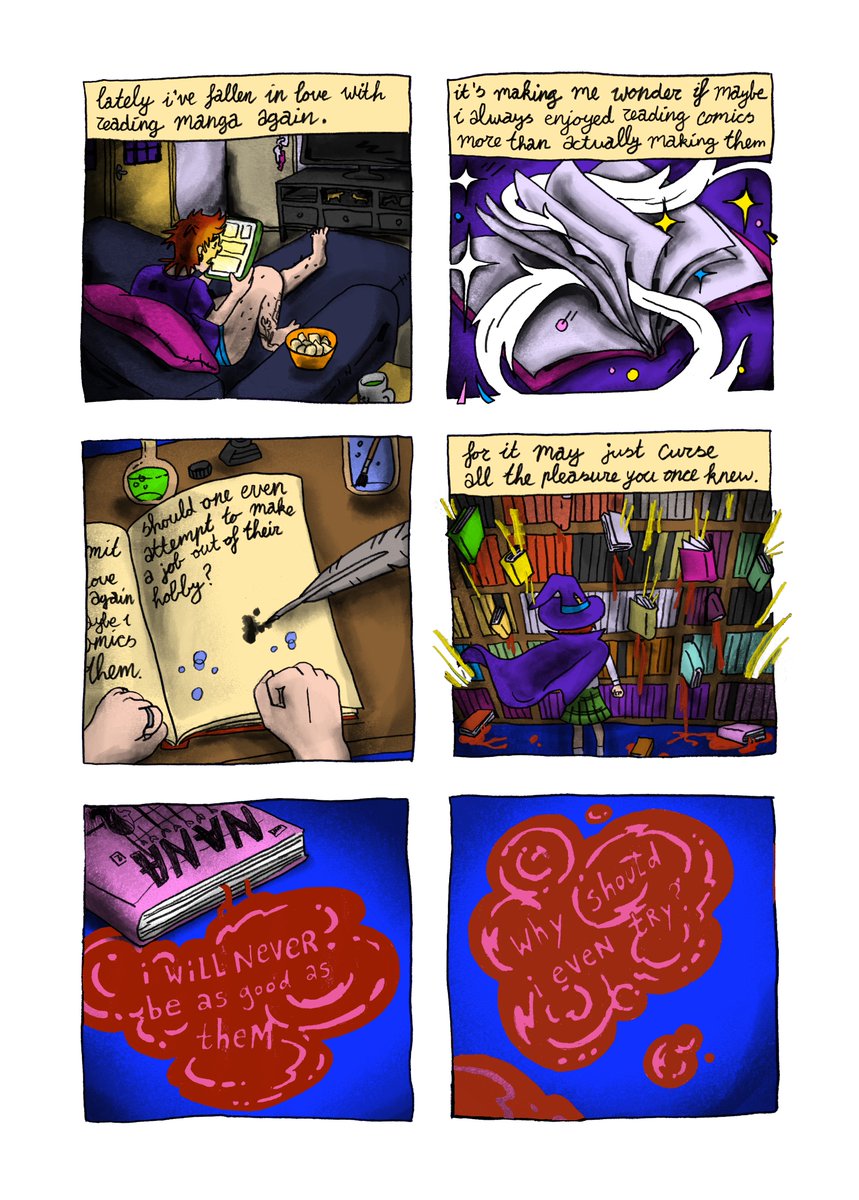 ZieeeeJ's tweet photo. Part 4/10
Every artist attempting to make a job of their hobbies is like this:
.
#longlostmagic #comic #storytelling #wizards #manga #magic #wizards #autobio #author #biography #comix #webcomic #hobby #Graphicnovel https://t.co/KWC7Ib4SbU