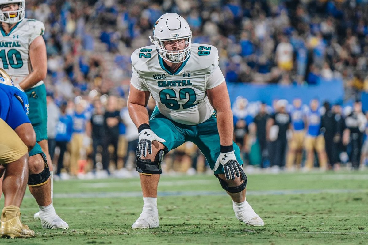 max_olson's tweet photo. Coastal Carolina OT Nick Del Grande plans to enter the portal as a grad transfer, his agents @grandcentral_hq told ESPN.

The 6-4, 302 RS junior is a three-year starter at LT who earned All-Sun Belt recognition in 2023 and 2024. One more season of eligibility. https://t.co/1fYYlYmTOJ