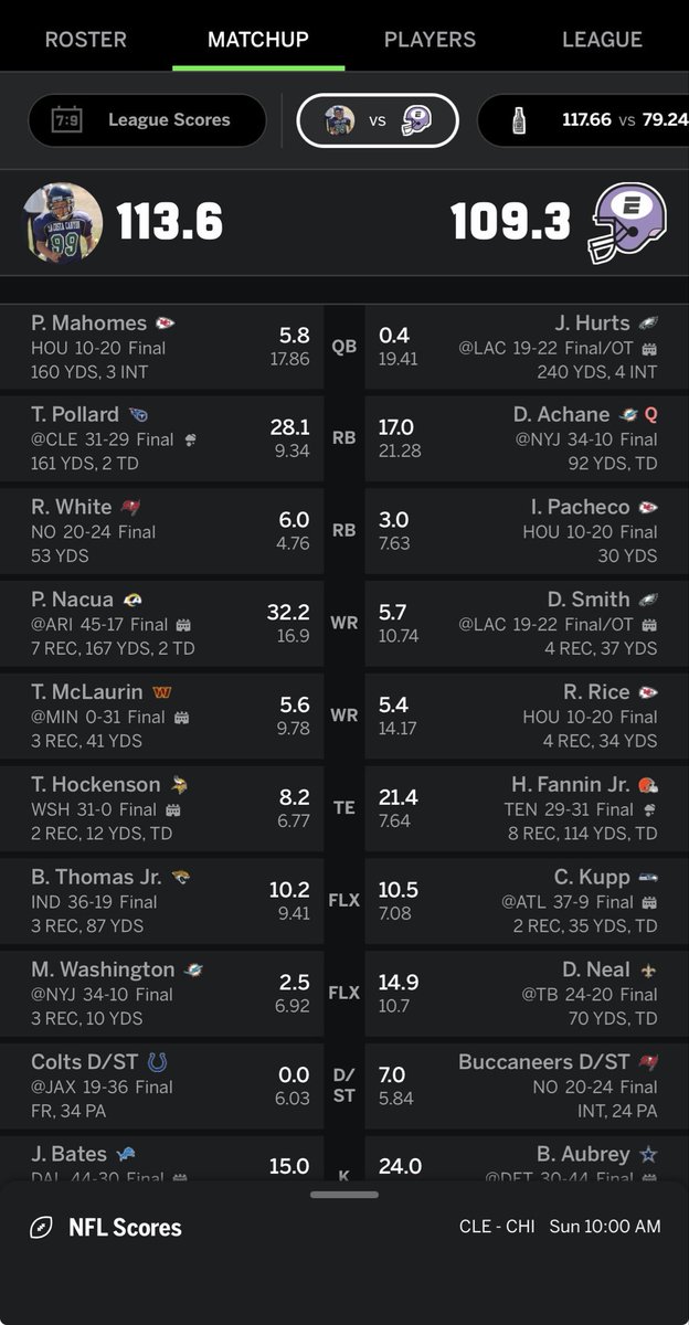 GLdegen's tweet photo. @MatthewBerryTMR Had Jalen and D. Smith down 10 points to make the playoffs. https://t.co/AMQ59OCrsQ