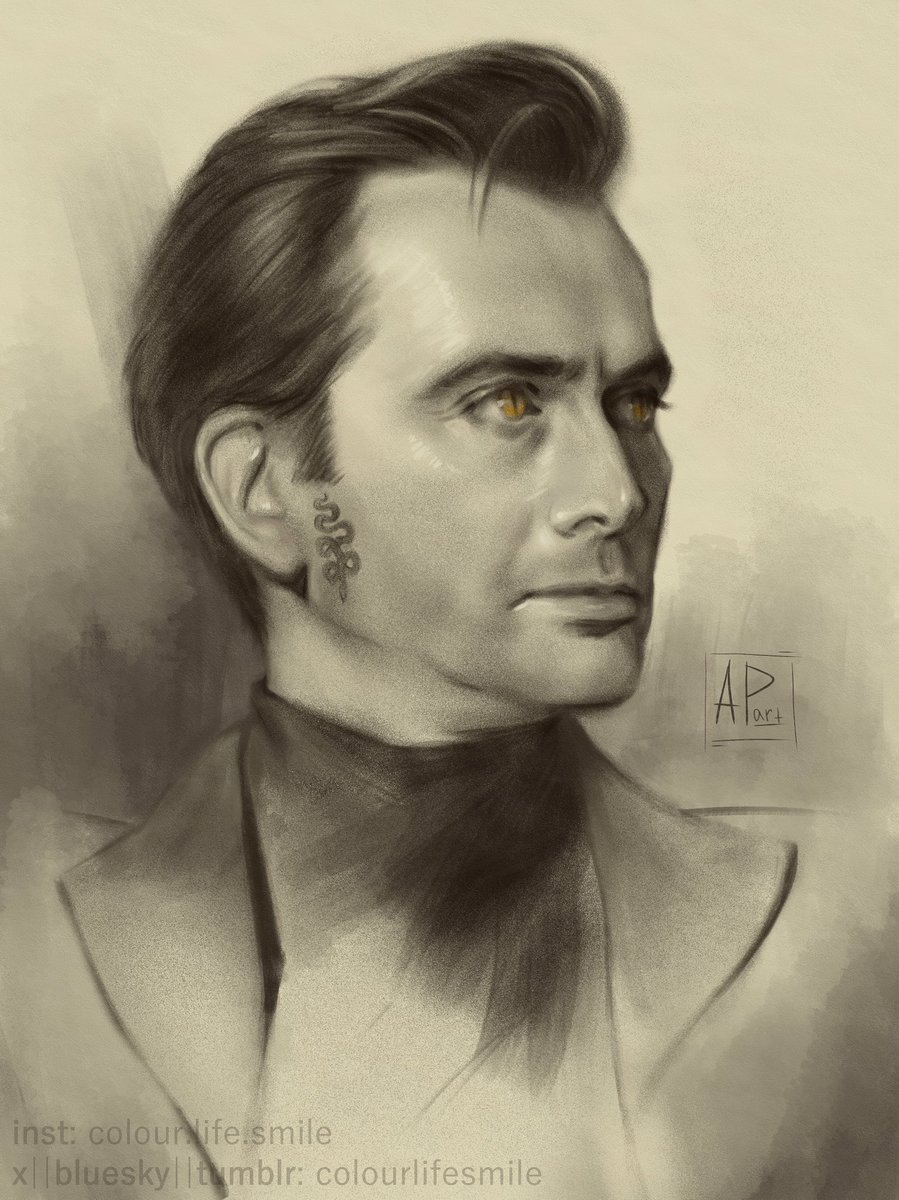 just a 3.5 hour drawing of a very serious snek 

#GoodOmens #GoodOmensFanArt