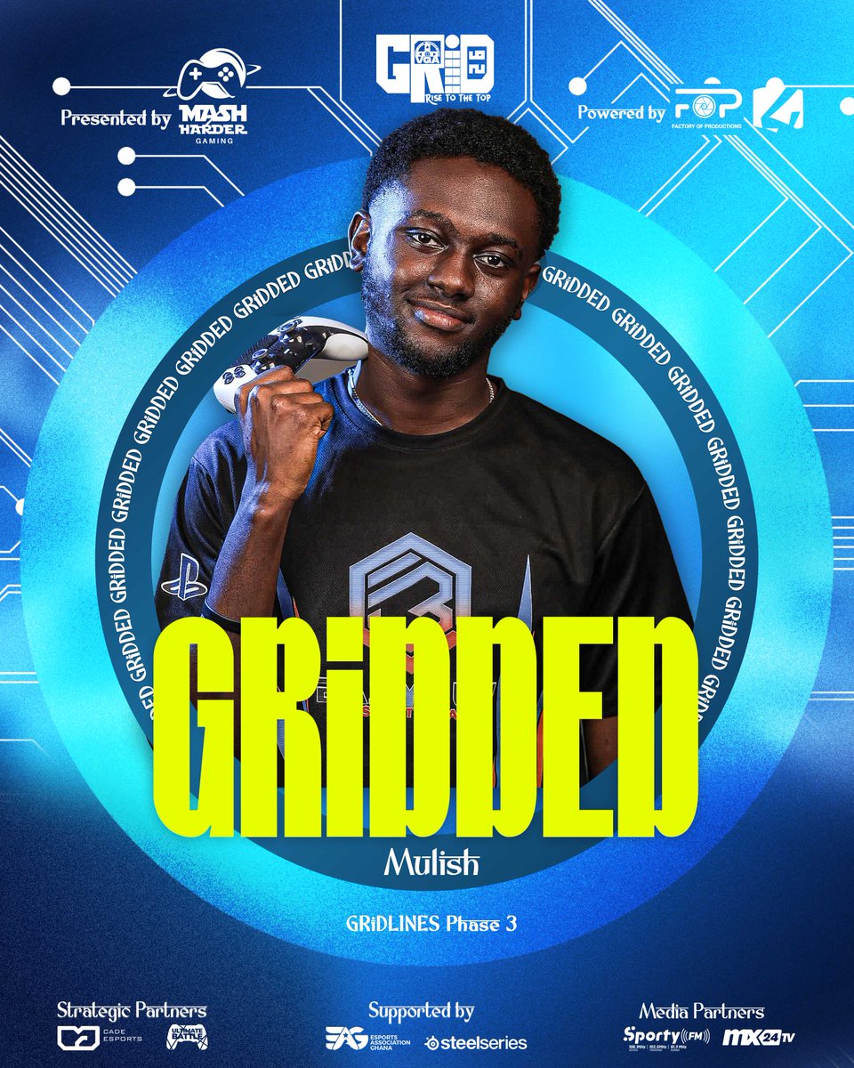 vgaesportshow's tweet photo. Mulish from @eazybuy_esports secures the 4th qualifying spot in #GRiDLINES Phase 3, punching his ticket to the VGA GRiD Main Stage once again.
#Kumasiissmiling #VGAGRiD26 #TheGRiDReturns #RiseToTheTop https://t.co/BrzMMyI26I