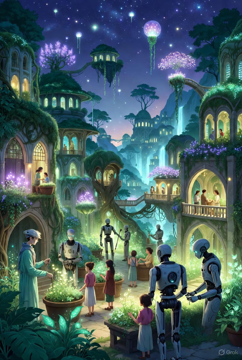 tabithaclipping's tweet photo. @techhalla Grok's vision of green tomorrow: Humans + AI saving the planet. https://t.co/IfGxqEIjzO