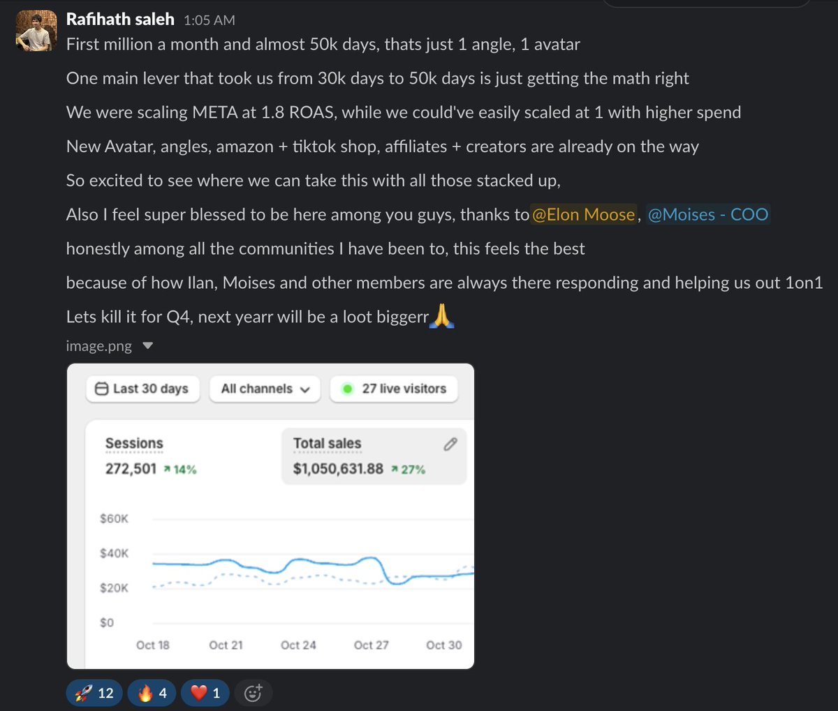 ecommmoose's tweet image. I had a client scale from $600k/month

to his first $1M+ month

in just 60 days of working with us.

And it happened because of one core lesson.

Let me explain.

This client was scaling at a 1.8 ROAS, already profitable.

I told him to lower his ROAS…

All the way to the point…