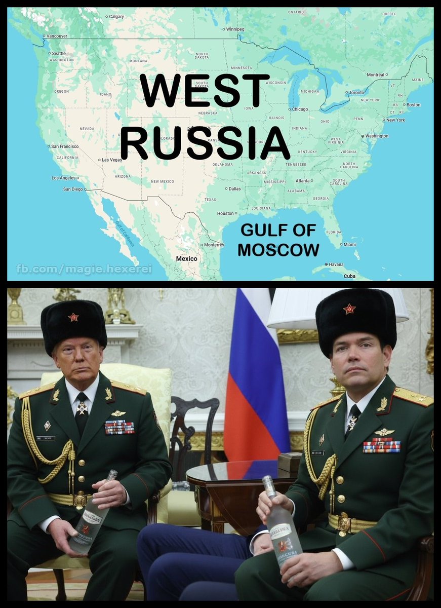 magieundhexerei's tweet photo. Es ist wohl nur noch eine Frage der Zeit, bis #Canada und #Mexiko die Grenzen zu West-#Russia (früher #USA) komplett dicht machen?! 😇
#Trump #Rubio #PutinTroll #SecurityStrategy #Traitor #GulfofMexico #Moscow #StopTrump #StopMAGA #StopRepublicans #NoKings
https://t.co/QcOmVQZcvT https://t.co/QCs53DxRfS