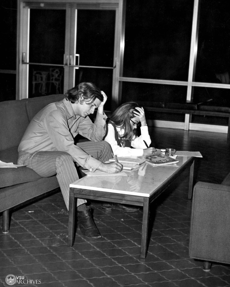 VStateArchives's tweet photo. Finals week at VSU! In 1972, the old Student Union was a favorite hub for late-night study sessions. @ValdostaState #ValdostaState #VSU #FinalsWeek https://t.co/0Z1YMhZYW4 https://t.co/NXJ5agd4vj