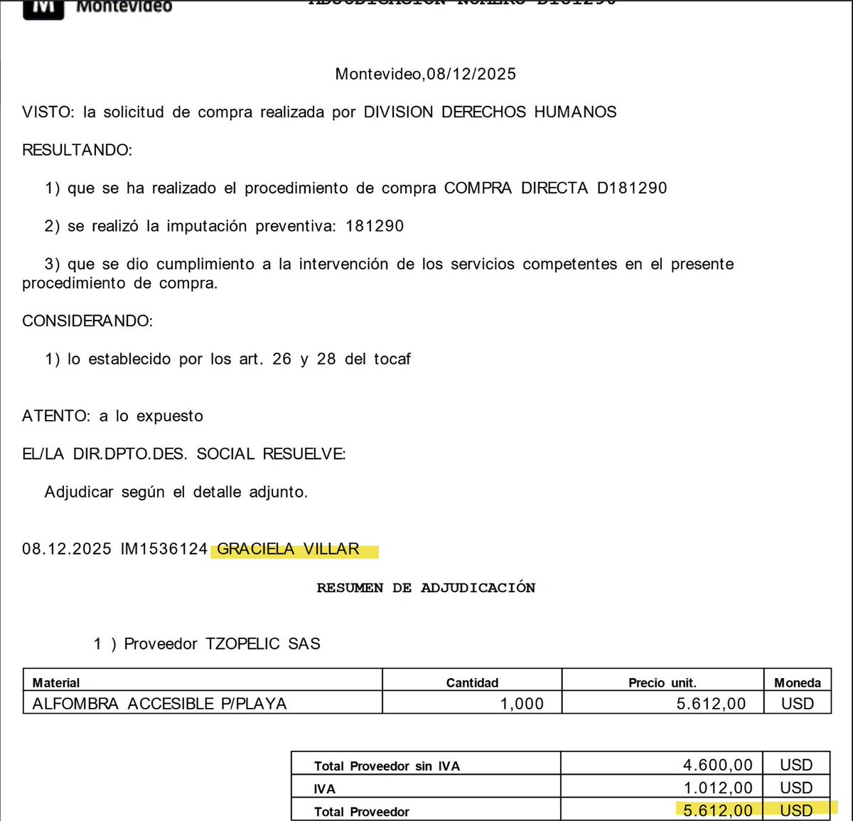 Gonzalo_Daniel3's tweet photo. 5600 dolares en una alfombra playera. Por compra directa por supuesto. Son unos ladrones hdp tirando la plata de la gente https://t.co/Yg1rHNqL5N