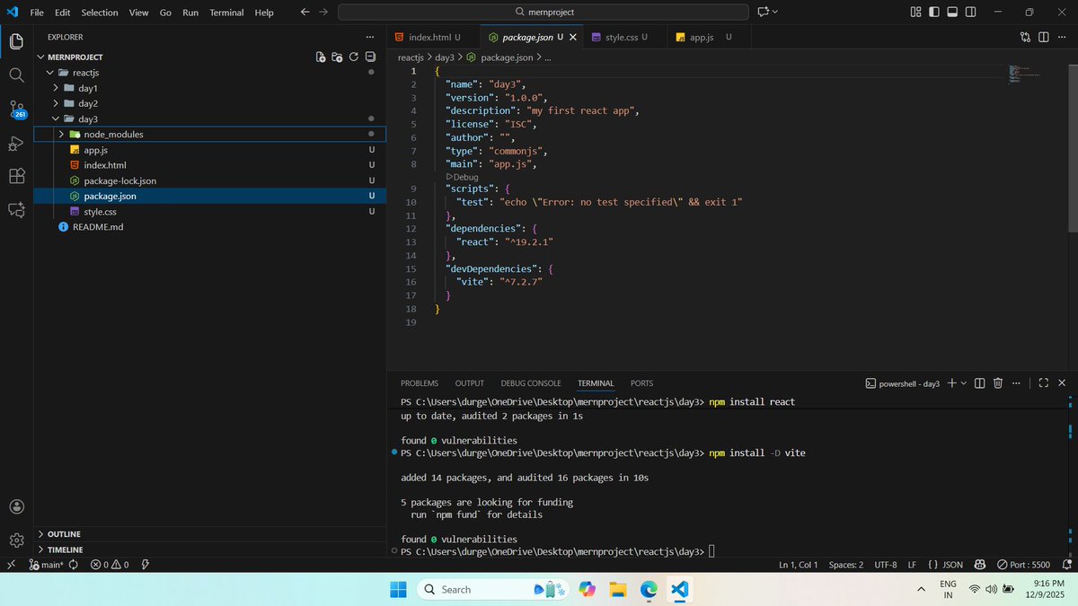 Durgeshy_adav's tweet image. 🚀 Day 40 Done!
Set up &amp;amp; deployed React + Vite ⚡
Explored npm, plugins, node &amp;amp; bundlers 🧩
Frontend workflow feels pro now 💪
#100DaysOfCode #ReactJS #Vite #WebDev #CoderArmy