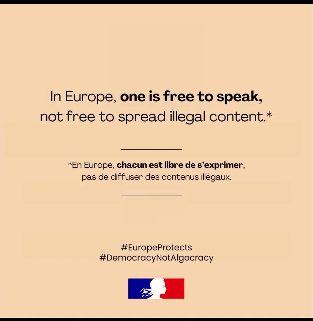 SandyofCthulhu's tweet image. This poster was also true in Henry VIII’s realm, under the Nazis, under Stalin, and Pol Pot.

EVERY regime, no matter how evil, allows speech it approves of. Heck, it often compels it. 

Not saying there aren’t anti-X arguments Europeans can make (data harvesting or whatever) but…