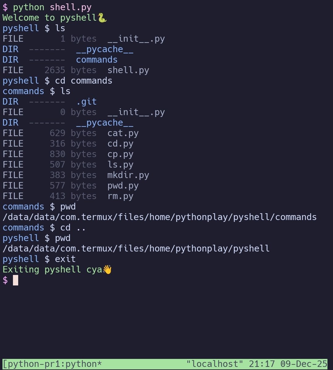 raydotsh's tweet image. so i just added pwd to my mini shell and man it felt so good when it finally worked clean, at first i was like “eh just os.getcwd() and print it, 2 seconds work” but then i sat down and made it a proper module like all the others (commands/pwd.py)