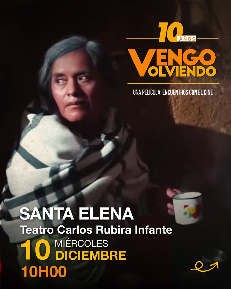 Filmarte_ec's tweet image. ✨ Seguimos celebrando los 10 años de Vengo Volviendo y esta vez nos encontramos en Santa Elena.

📅 Miércoles, 10 de diciembre
🕛 10h00
📌 Teatro Carlos Rubira Infante
🤗 Función abierta al público

🤝 ¡Te esperamos!