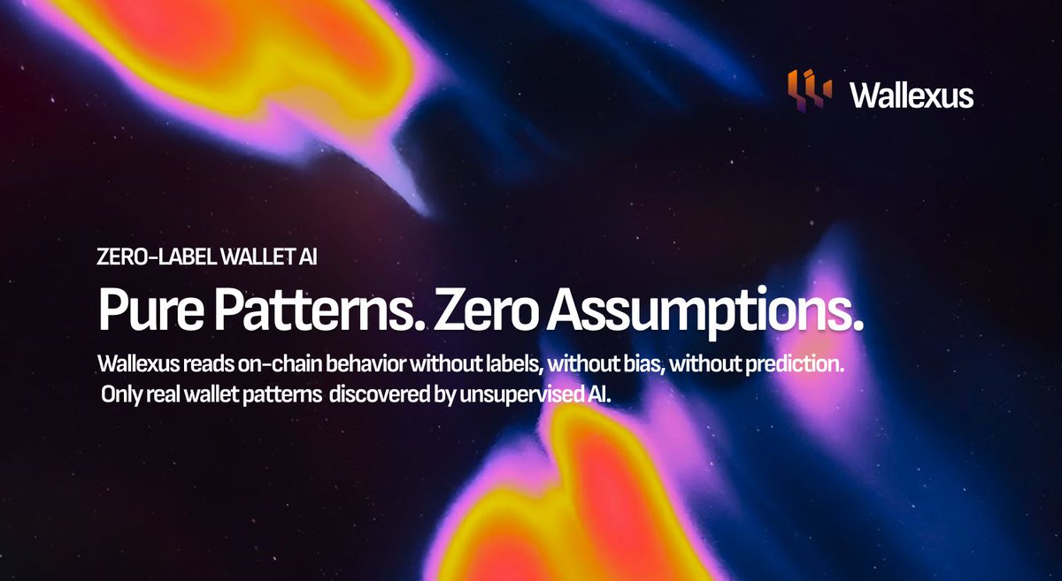 Usewallexus's tweet photo. Pure Patterns. Zero Assumptions. 
Our Zero-Label Wallet AI reads raw on-chain behavior. 
Only real wallet patterns discovered by unbiased, unsupervised AI.

#WallexusAI #BlockchainData #UnlabeledData #DataScience https://t.co/Nt0pQdhFRX
