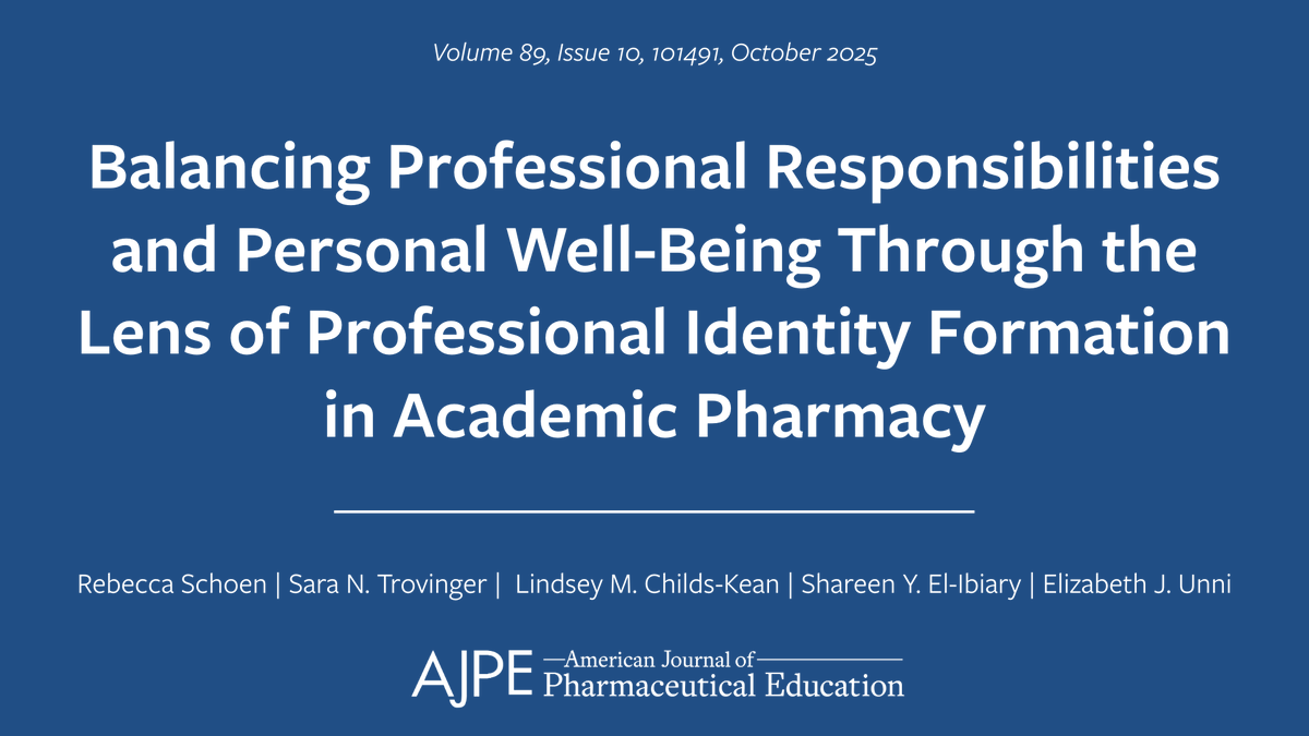 TheAJPE's tweet photo. 🧠 Academic pharmacy can break the burnout cycle by modeling sustainable practices and healthy boundaries during students' formative years, showing that well-being and professionalism complement, not conflict.

To read the full article, visit: https://t.co/rnj1ace5my https://t.co/tRZ3aSwDgw