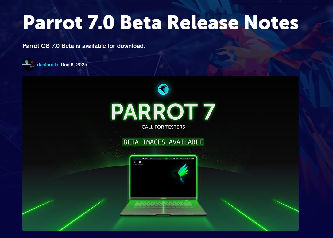 oscarblue_team's tweet photo. Hackers!! Lanzado Parrot 7.0 en fase beta!!
Descargando: https://t.co/qXq0XGzhFx
#parrotsecurity #redteam https://t.co/rtmVq3KilM
